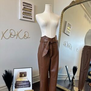 Nanushka Brown Tie-Waist Pants